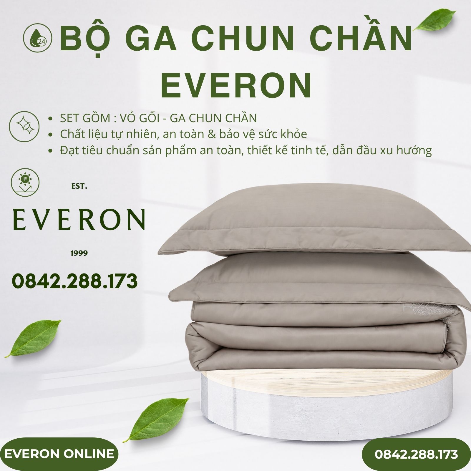 Bộ ga chun chần Everon ESTC27006 Pine Tencel Blend BST Những mảnh êm Bộ ga chun chần Everon ESTC27006 Pine Tencel Blend BST Những mảnh êm
