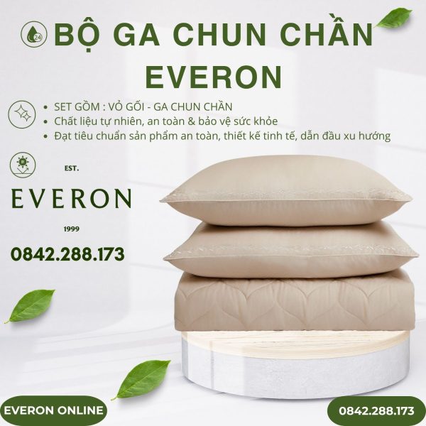 Bộ ga chun chần Everon ESTJ26008 Herringbone Tencel Jacquard