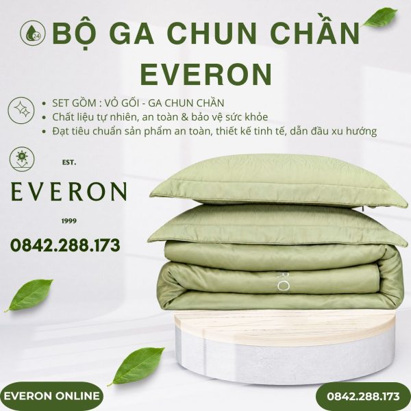 Bộ ga chun chần Everon ESTJ27017 Art Decor Tencel Jacquard BST Những mảnh êm