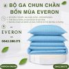 Bộ ga chun chần bốn mùa Everon BPC702 Gingham Cotton BST Basic