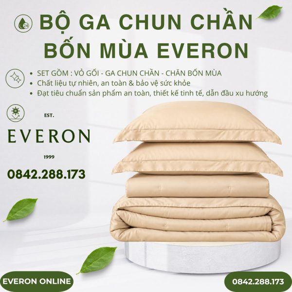 Bộ ga chun chần bốn mùa Everon BSL712 Sandy Lyocell Twill BST Basic