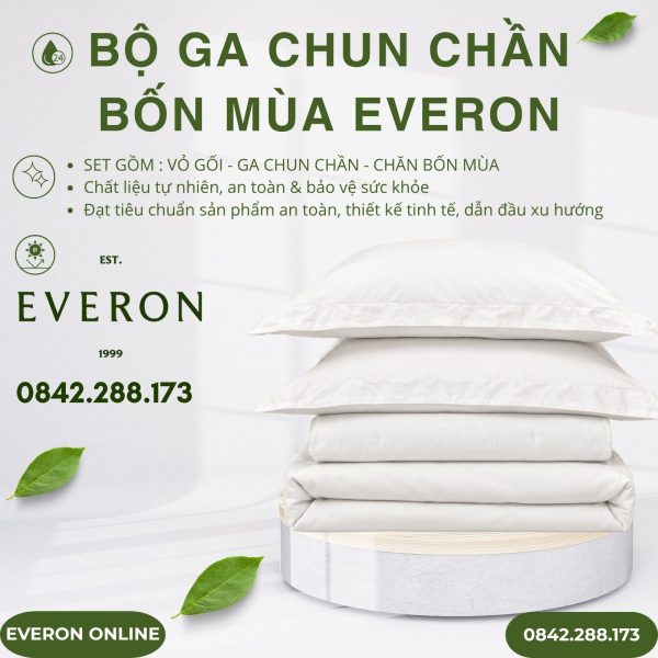 Bộ ga chun chần bốn mùa Everon BSL713 Cloud Lyocell Twill BST Basic