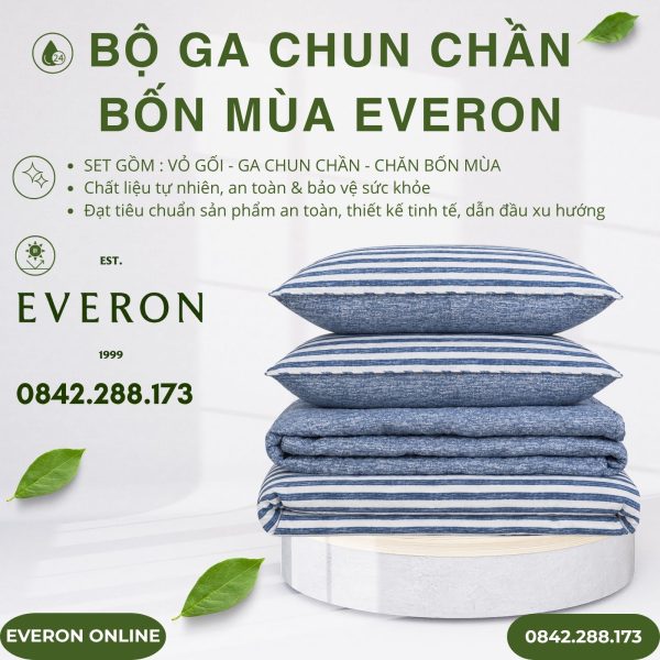 Bộ ga chun chần bốn mùa Everon EPBC25014 Nét Đương Thời Bamboo