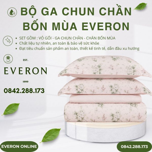 Bộ ga chun chần bốn mùa Everon EPM25010 Nét Hứng Khởi Modal BST Chân Trời Mới