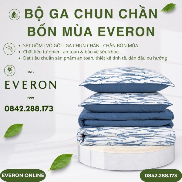 Bộ ga chun chần bốn mùa Everon EPM25012 Giao Lộ Hy Vọng