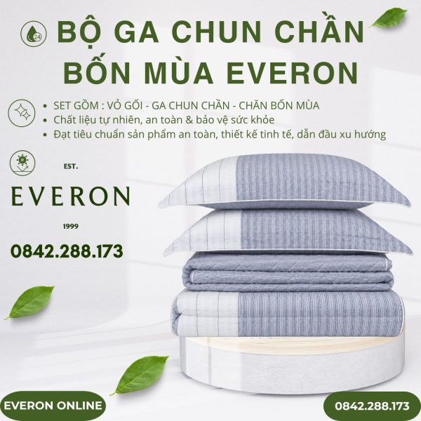 Bộ ga chun chần bốn mùa Everon EPM25013 Con Đường Mới