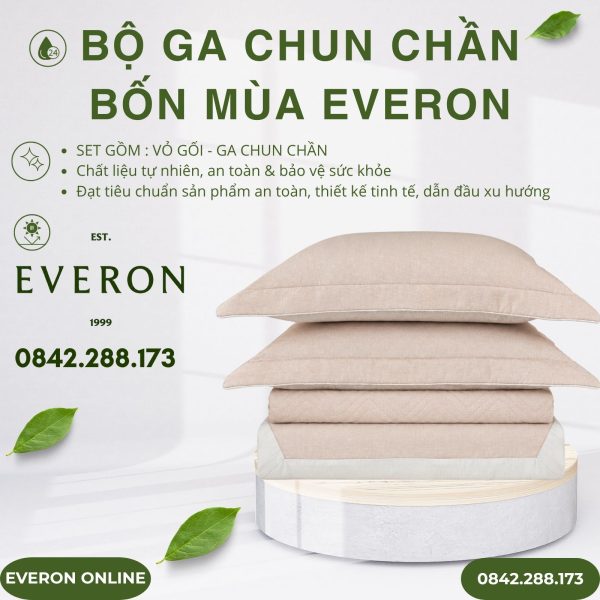 Bộ ga chun chần bốn mùa Everon EPM25016 Tiếng Vỗ Về