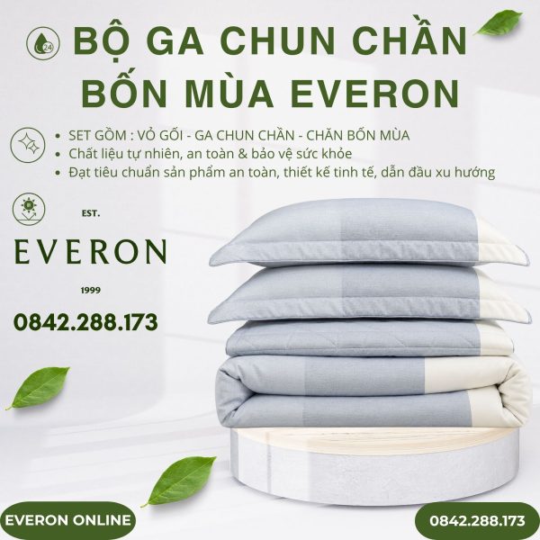 Bộ ga chun chần bốn mùa Everon EPM27034 Ocean Modal