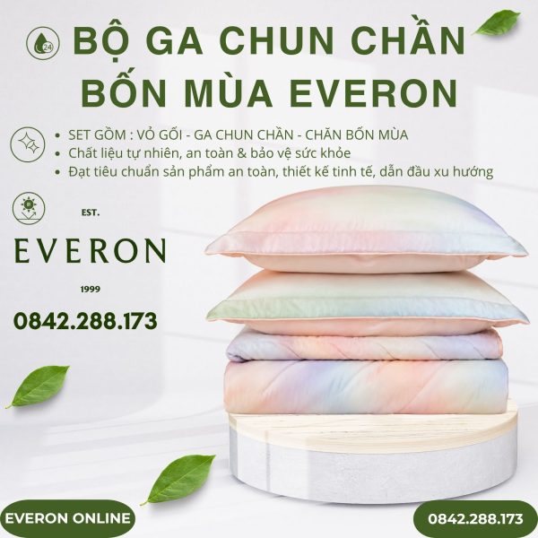 Bộ ga chun chần bốn mùa Everon EPT25015 Ánh Dương Lấp Lánh