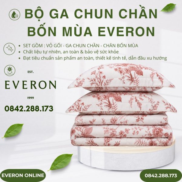 Bộ ga chun chần bốn mùa Everon EPT25027 Khởi Đầu Lạc Quan