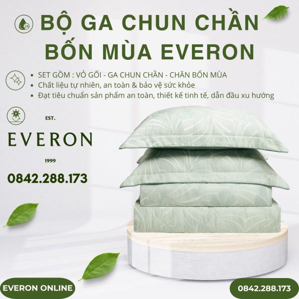 Bộ ga chun chần bốn mùa Everon EPT26015 Monstera