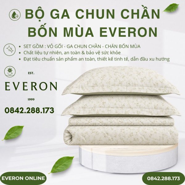 Bộ ga chun chần bốn mùa Everon EPTC27021 Herb