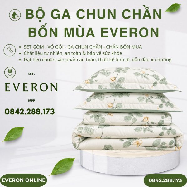 Bộ ga chun chần bốn mùa Everon EPTMC27022 Citrus Tencel Modal Cotton BST Những mảnh êm