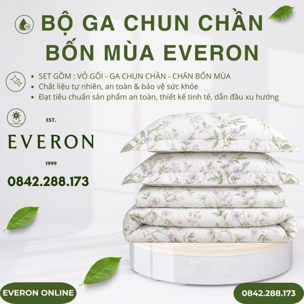 Bộ ga chun chần bốn mùa Everon EPTMC27028 Cottage