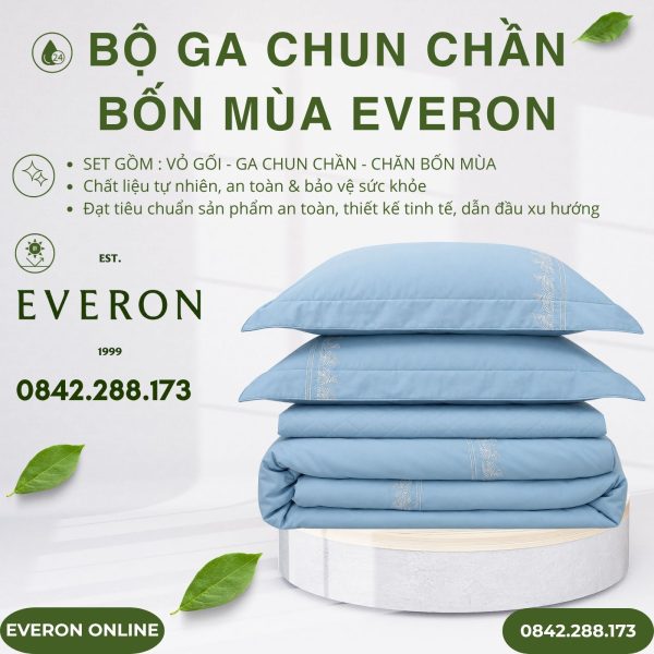 Bộ ga chun chần bốn mùa Everon ESB27007 Tide Bamboo