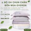 Bộ ga chun chần bốn mùa Everon ESTC26003 Mẫu đơn tím
