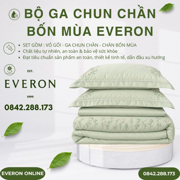 Bộ ga chun chần bốn mùa Everon ESTC27004 Valley Tencel Blend