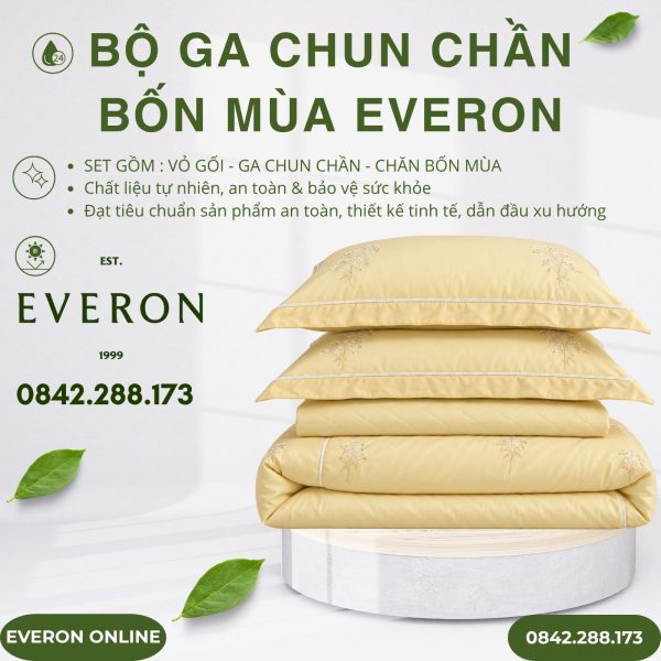 Bộ ga chun chần bốn mùa Everon ESTC27005 Mimosa Tencel Blend