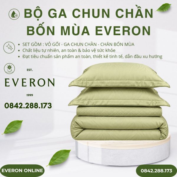Bộ ga chun chần bốn mùa Everon ESTJ27017 Art Decor