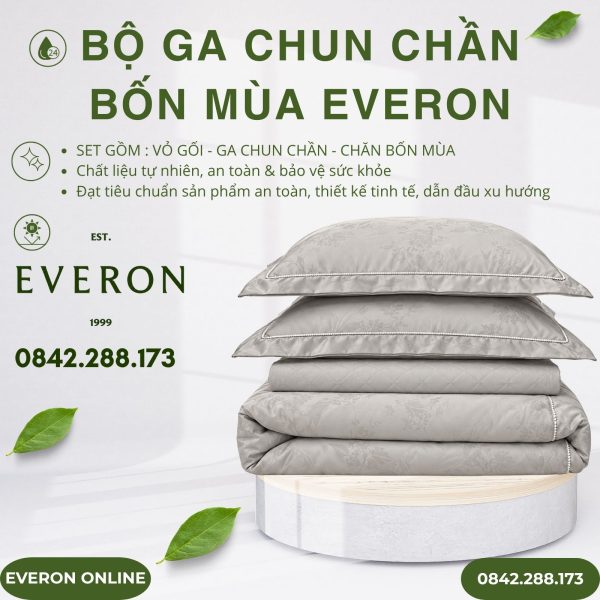 Bộ ga chun chần bốn mùa Everon ESTJ27020 Lilac