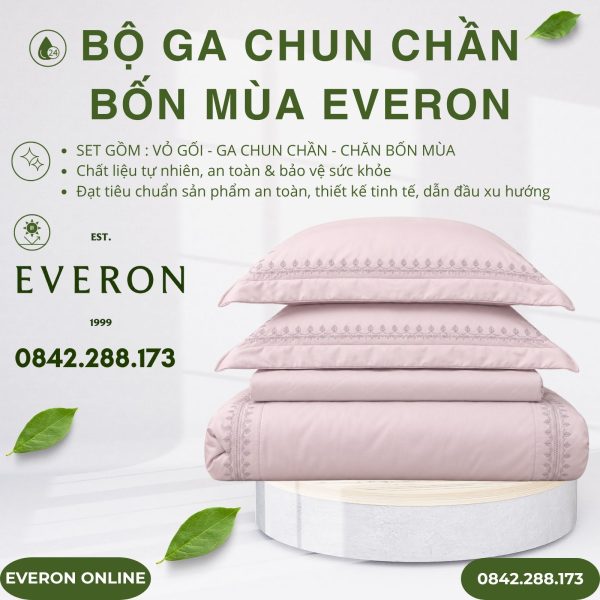 Bộ ga chun chần bốn mùa Everon ESTMC27003 Broderie Modal Cotton