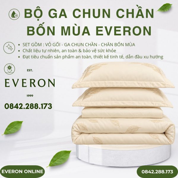 Bộ ga chun chần bốn mùa Everon ESTMC27011 Foliage Modal Cotton