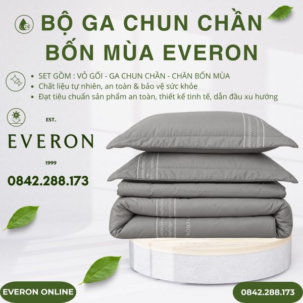 Bộ ga chun chần bốn mùa Everon ESTMC27012 Pinnate