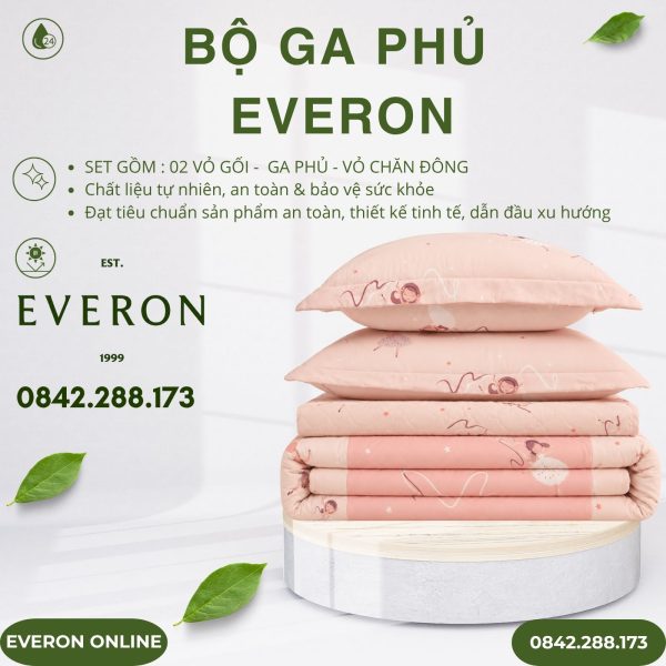 Bộ ga phủ Everon CPM25203 vũ điệu dịu dàng Modal Cotton BST Cutie