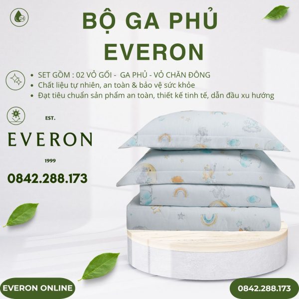 Bộ ga phủ Everon CPT26201 vườn thú trên mây Tencel BST Cutie