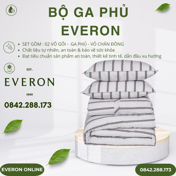 Bộ ga phủ Everon EPC25035 đường song song Cotton BST Ever-on