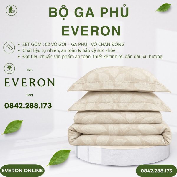 Bộ ga phủ Everon EPC27027 Beech Cotton BST Những mảnh êm