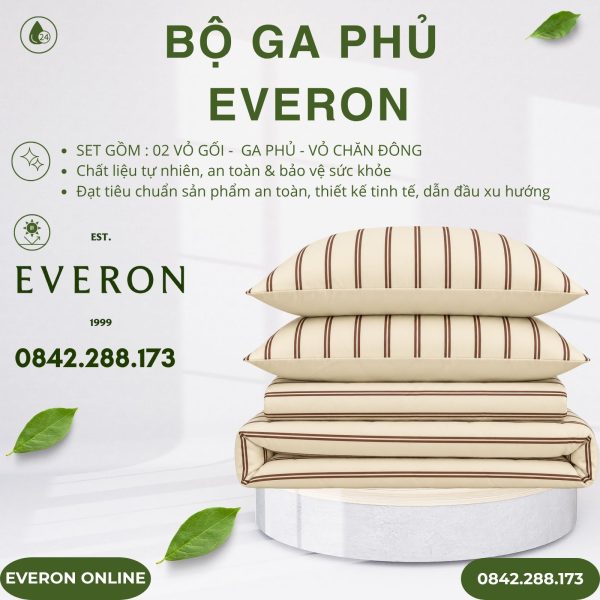 Bộ ga phủ Everon EPC27031 Linear Cotton BST Những mảnh êm