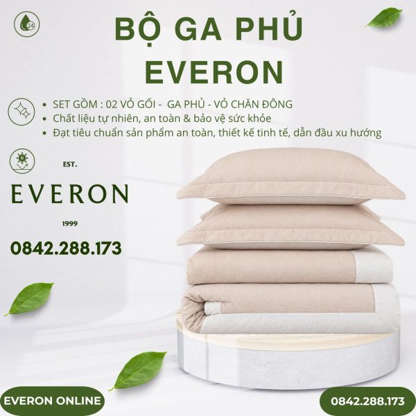 Bộ ga phủ Everon EPM25016 tiếng vỗ về Modal Cotton BST Chân Trời Mới