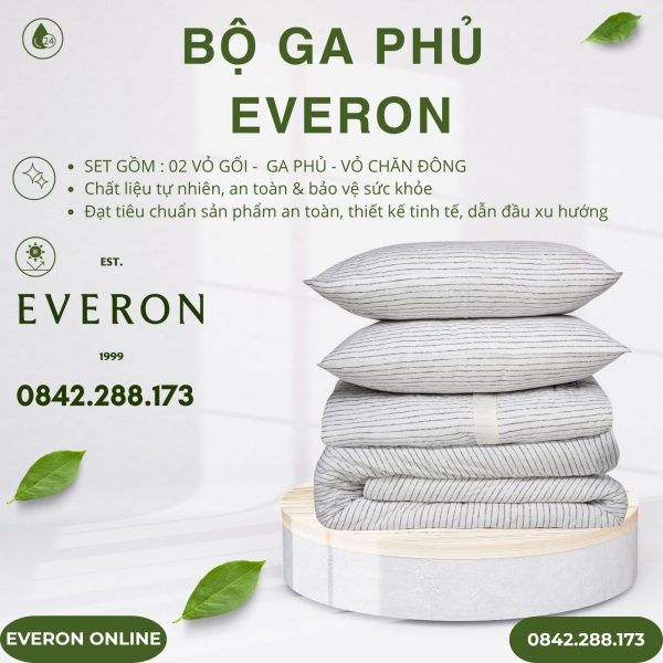 Bộ ga phủ Everon EPM25038 đường sọc ngang Modal Cotton BST Ever-on