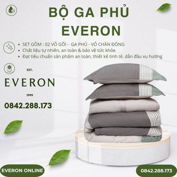 Bộ ga phủ Everon EPM25043 dải màu mạnh mẽ Modal Cotton BST Ever-on