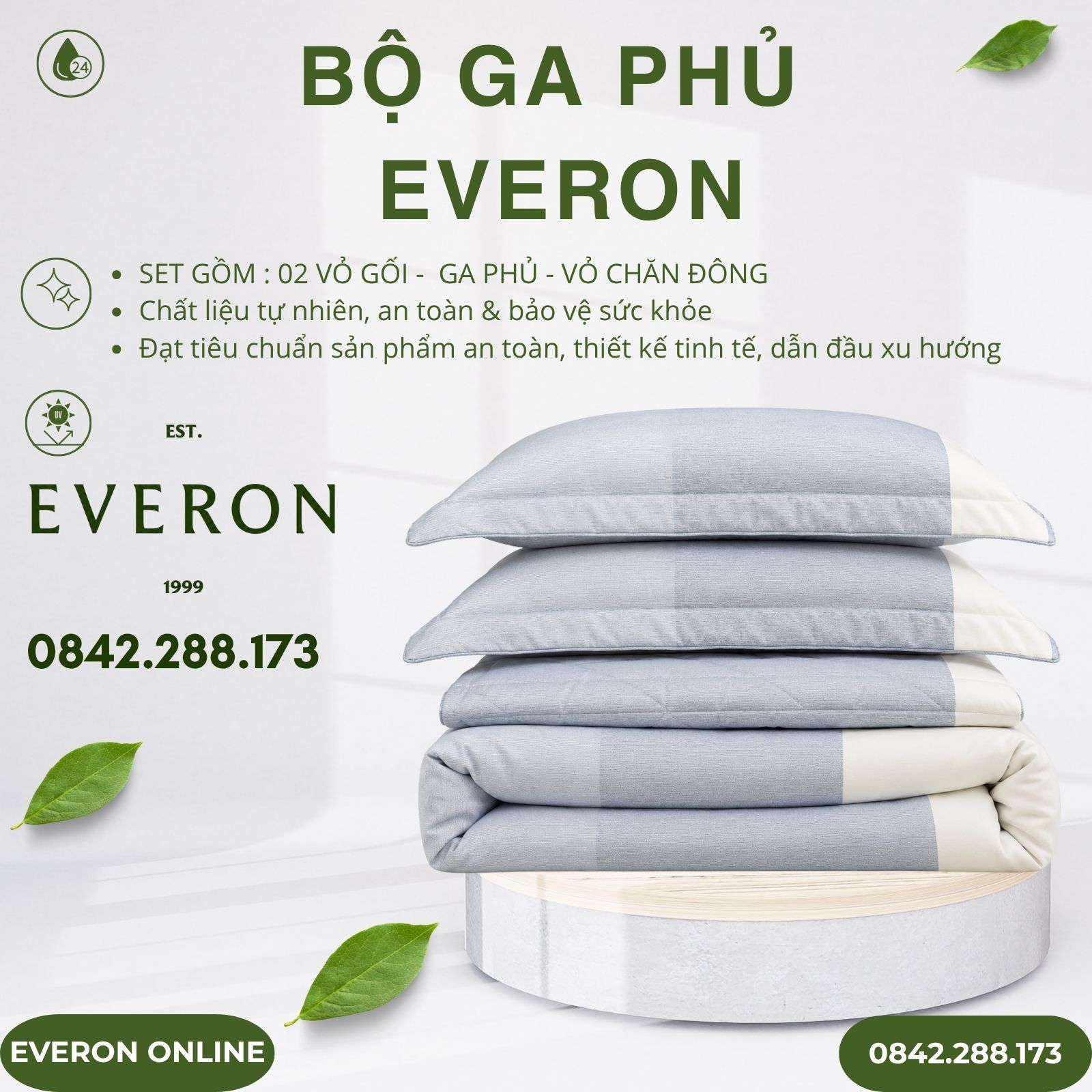 Bộ ga phủ Everon EPM27034 Ocean Modal BST Những mảnh êm Bộ ga phủ Everon EPM27034 Ocean Modal BST Những mảnh êm