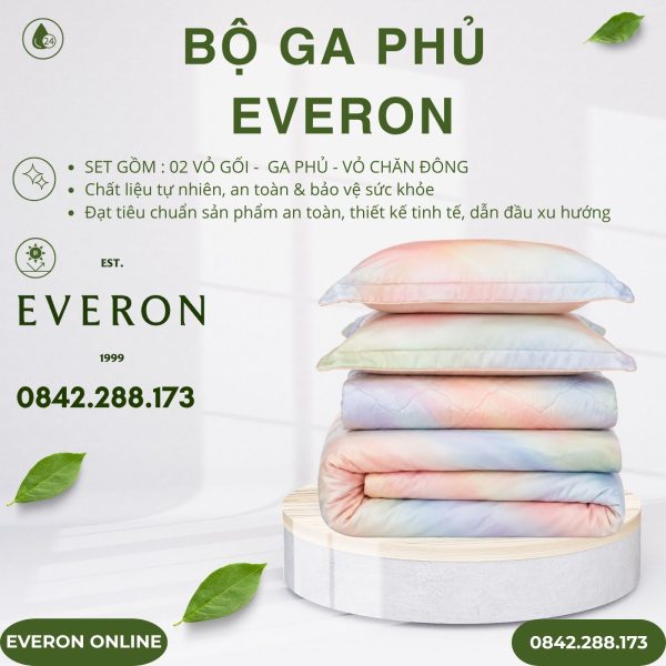 Bộ ga phủ Everon EPT25015 ánh dương lấp lánh Tencel BST Chân trời mới