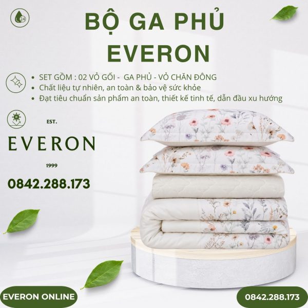 Bộ ga phủ Everon EPT25018 nét chân thành Tencel BST Khu vườn tinh hoa