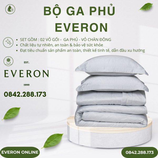 Bộ ga phủ Everon EPTC25037 kỷ hà xám Tencel Blend BST Ever-on