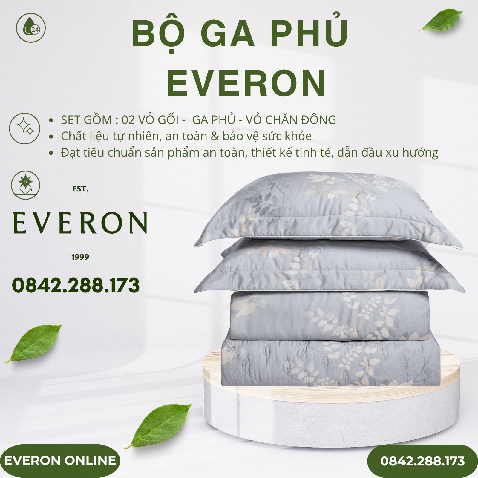 Bộ ga phủ Everon EPTC26017 Chạng vạng Tencel Blend BST Đơm hoa Bộ ga phủ Everon EPTC26017 Chạng vạng Tencel Blend BST Đơm hoa
