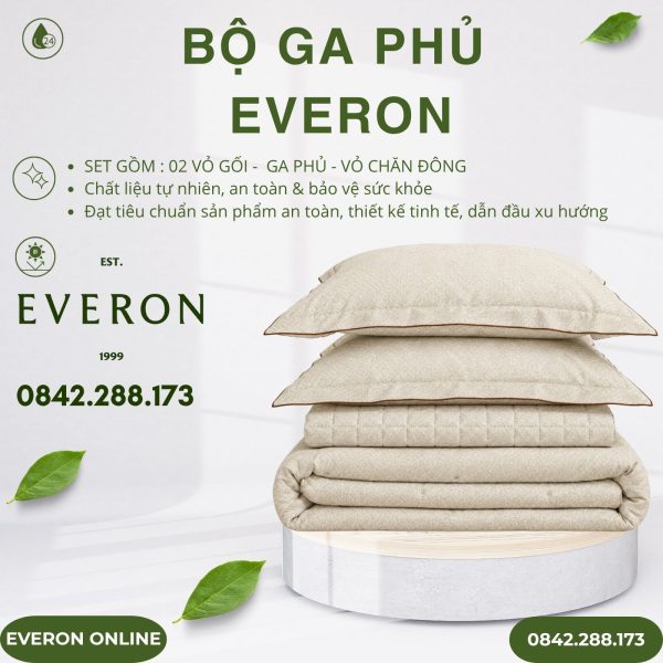 Bộ ga phủ Everon EPTC27033 Rustic Tencel Blend BST Những mảnh êm