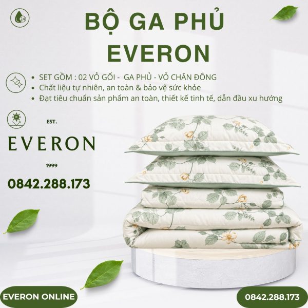 Bộ ga phủ Everon EPTMC27022 Citrus Tencel Modal Cotton BST Những mảnh êm