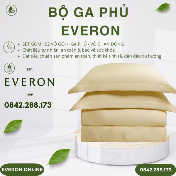 Bộ ga phủ Everon ESM26002 Vườn nắng Modal BST Đơm hoa