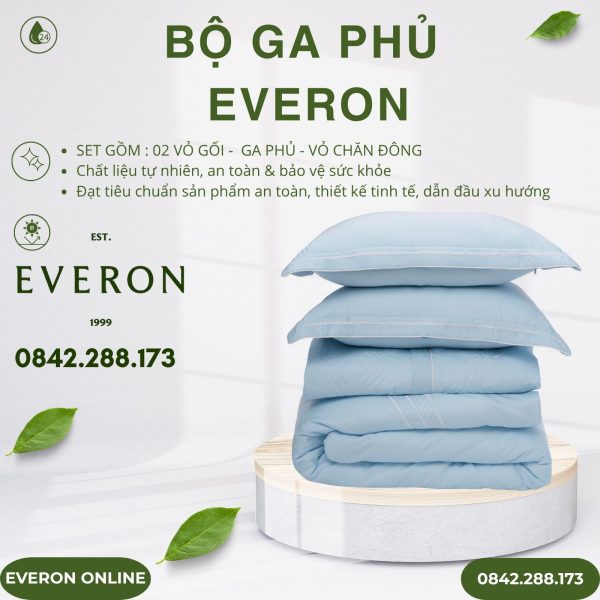 Bộ ga phủ Everon EST25034 làn nước xanh Tencel BST Ever-on
