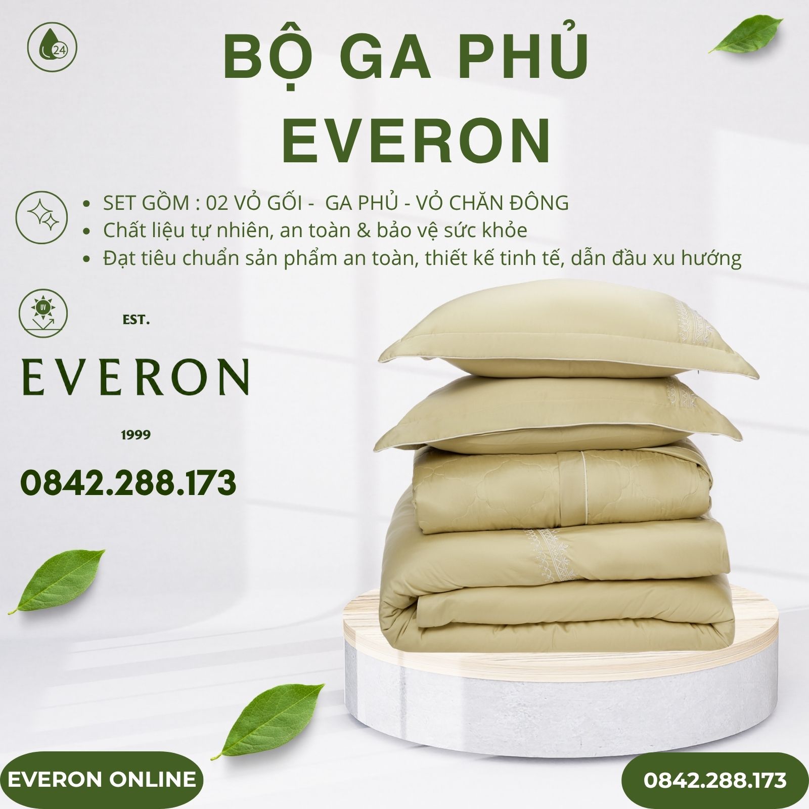 Bộ ga phủ Everon EST25040 cánh hoa vàng Tencel BST Ever-on Bộ ga phủ Everon EST25040 cánh hoa vàng Tencel BST Ever-on