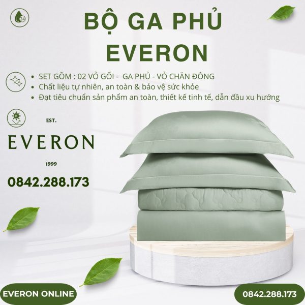 Bộ ga phủ Everon ESTJ26009 hồng tỉ muội Tencel Jacquard BST Đơm hoa