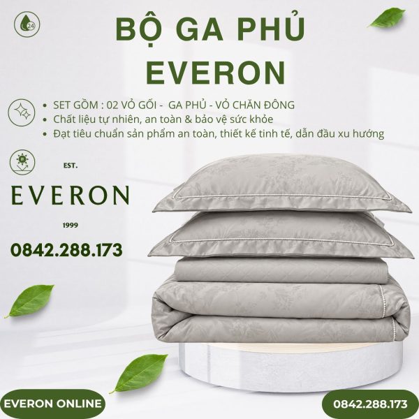 Bộ ga phủ Everon ESTJ27020 Lilac Tencel Jacquard BST Những mảnh êm