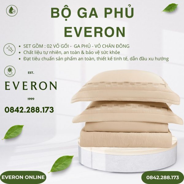 Bộ ga phủ Everon ESTMC26006 cánh đồng vàng Tencel Blend BST Đơm hoa