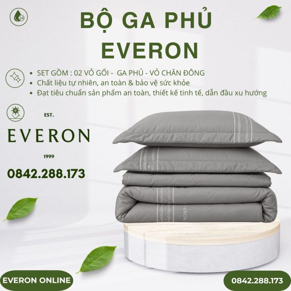 Bộ ga phủ Everon ESTMC27012 Pinnate Tencel Modal Cotton BST Những mảnh êm