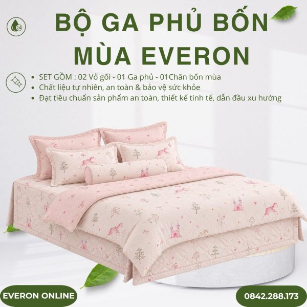 Bộ ga phủ bốn mùa Everon CPC26203 Xứ Sở Thần Tiên Cotton Sateen BST Cutie